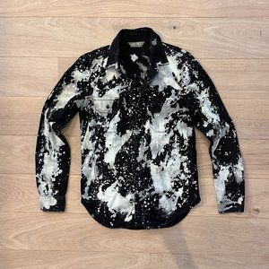 MOTHER Denim Paint Splatter Button Down Shirt